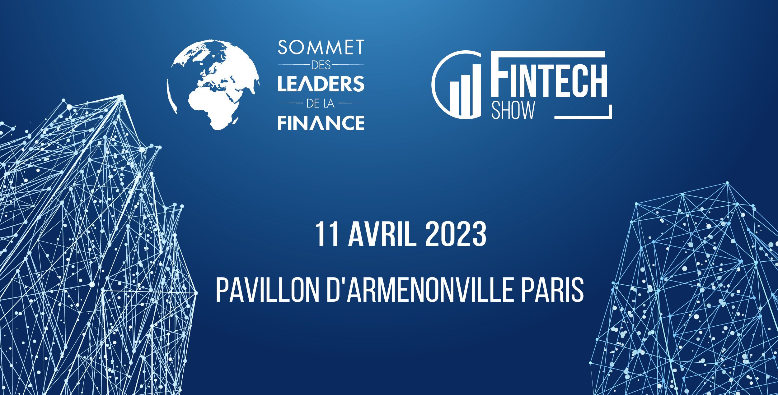 Affiche annonçant le Sommet des Leaders de la Finance le 11 avril 2023 